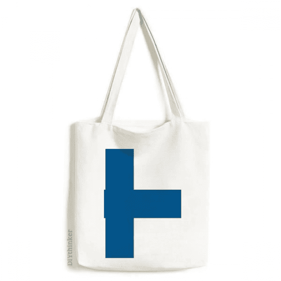 finland national flag eu country tote canvas bag shopping satchel casual handbag