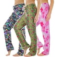 thumbnail image 5 of ToBeInStyle Women's Pack of 3 Assorted Print Fleece Lined Pajama Bottoms - Animal Print & Hearts - Large, 5 of 6