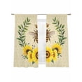 thumbnail image 7 of Bees Sheer Curtains 72 Inch Length 2 Panels Set, Sunflowers Summer Watercolor Floral Leaf Palnt Honey Voile Window Treatment Curtains Sheers Drapes for Bedroom/Living Room/Kitchen 52"x72"x2, 7 of 7