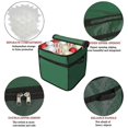 thumbnail image 2 of Caja de almacenamiento para adornos navideños - 32 x 32 x 32 cm de nailon gris con divisores extraíbles - Luces LED y ventana transparente - Ideal para decoraciones navideñas - 4 verdes, 2 of 5