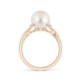 thumbnail image 2 of ANGARA Freshwater Cultured Pearl Crossover Shank Engagement Ring in 14K Rose Gold for Women | June Birthstone, Birthday, Anniversary, Jewelry Gift for Women | Pearl Ring, 2 of 8