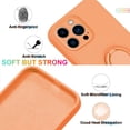 thumbnail image 3 of Case for iPhone 15 Pro Max（2023 Released）, Silicone Case with Ring 360°rotatable Kickstand Support Magnetic Car Mount，Protective Cover with Strap Lanyard (Orange), 3 of 7