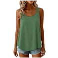 thumbnail image 5 of UDAUDU Tank Top for Women Casual Loose Fit Crew Neck Sleeveless Shirts Strap Lace Camisole 2026 Summer Tops Green M, 5 of 9