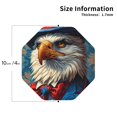 thumbnail image 3 of Pofeuu Surreal Bald Eagle Gentleman Print Leather Coasters Set of 6, Round Cups Mugs Mat Pad for Home Kitchen Heat Resistant Drink Coasters,Octagon, 3 of 7