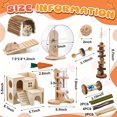 thumbnail image 2 of Accesorios para jaula de hámster Sonwyoung, set de madera de 18 piezas, 2 of 7