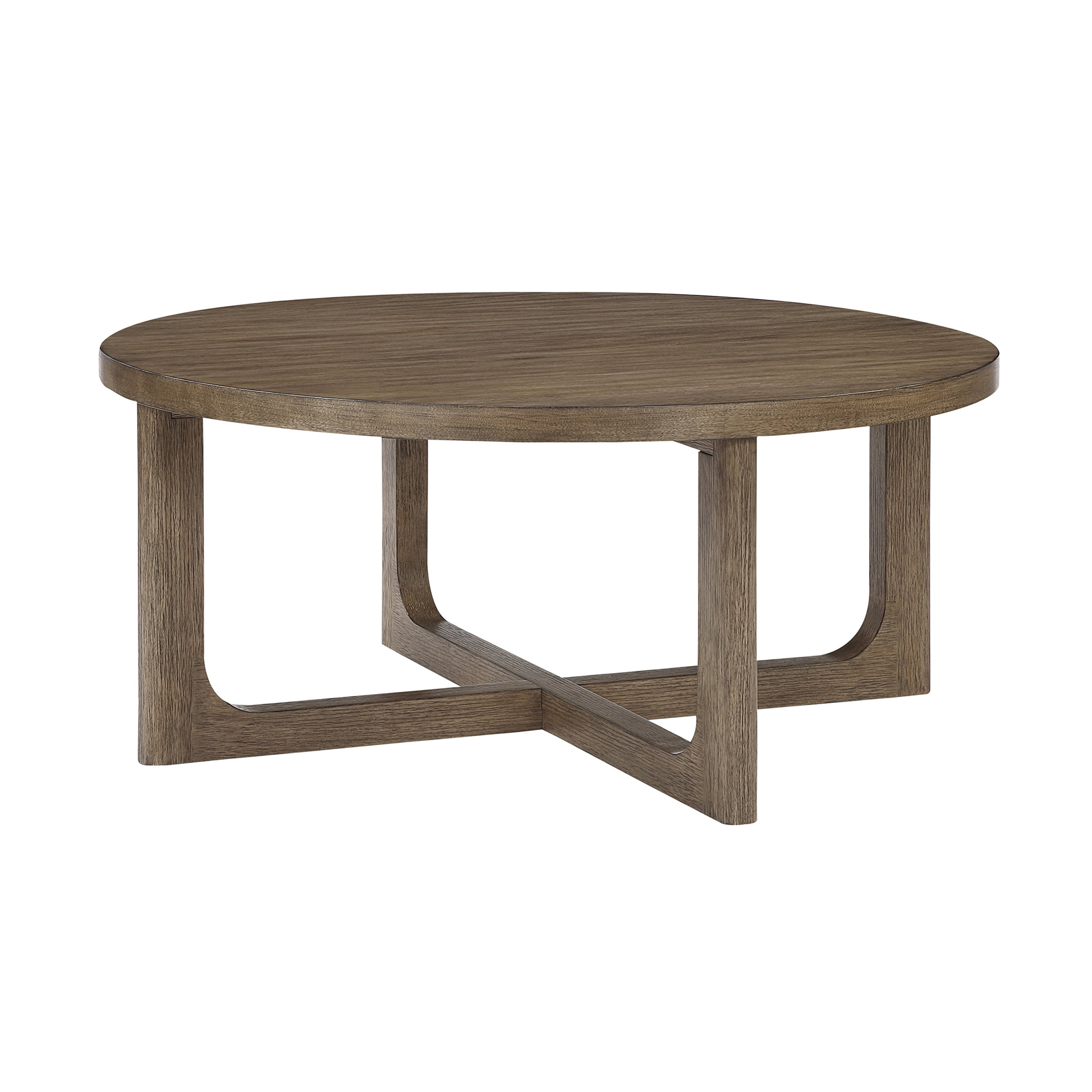 OakvillePark Elion Round Wood Coffee Table, Light Brown