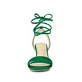 thumbnail image 6 of BLISSFUL STEP Women's Kitten Heel Strappy Suede Heel Sandals, 6 of 7