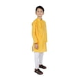 thumbnail image 2 of TRILOKI Kids Kurta Set for Boys Yellow Art Silk Indian Traditional Ethnic Wear, 2 of 5