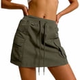thumbnail image 1 of Cargo Skorts For Women With Pockets Drawstring Athletic Skirts Matching Shorts Underneath Golf Sweat Skirt, M, 1 of 4