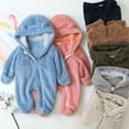 thumbnail image 6 of GYRATEDREAM Baby Boy Girl Winter Fuzzy Jumpsuit Infant Bear Ear Snowsuit Toddler Long Sleeve Footed Zipper Hoodie Romper Warm Onesie Coat for 3-12 Months, 6 of 7