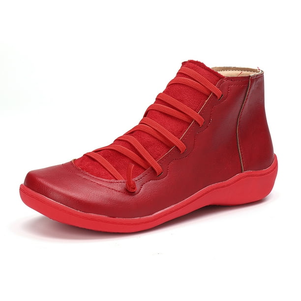 KUDOSALE - Women's Arch Support Side Zip Wedge Heel Ankle Boots Female Shoes - Walmart.com
