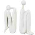 thumbnail image 6 of DecMode 4" People White Polystone Bookends (Set of 2), 6 of 7