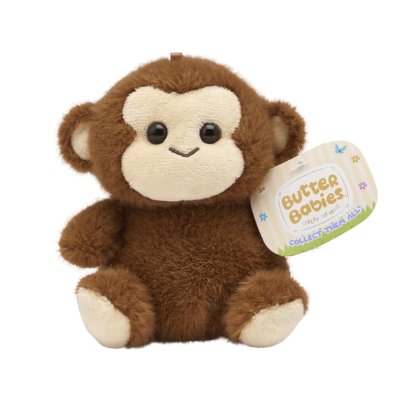Buttercups 4.5" Super Soft Brown Monkey Plush - Ultra Cuddly Plush Toy for Kids, Collectible and Pocket-Sized