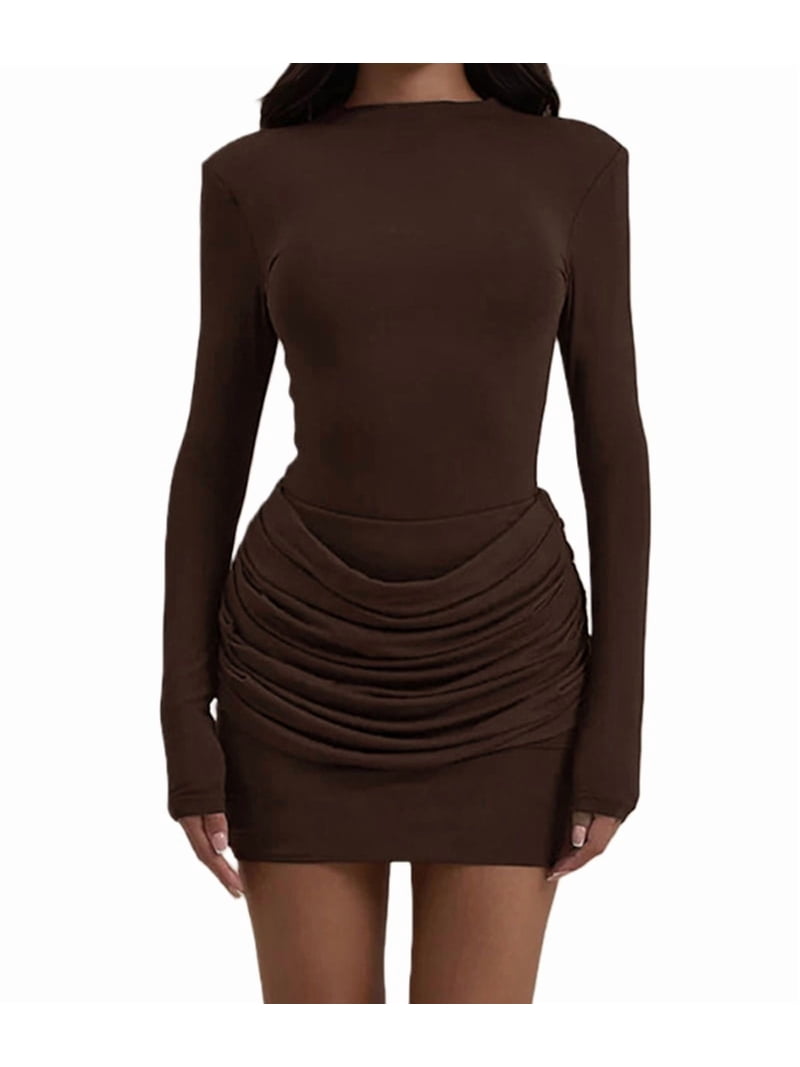 brown ribbed tank dress Women Summer Crewneck Sleeveless Knit Slim Fit Bodycon Mini Dresses XS baby dolls Maurices | Dresses | Model:Pleated Front An essential for warmer