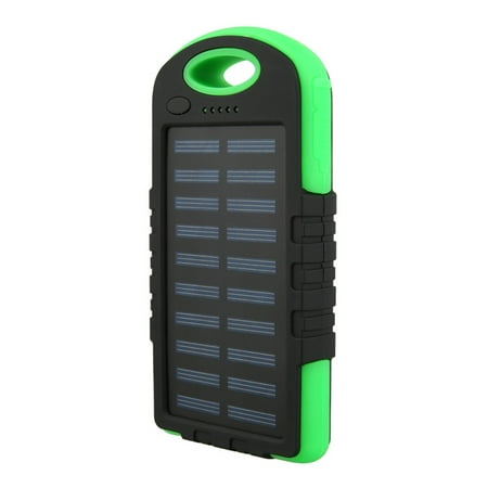 Cluxwal Portable Charger 10000mAh Dual USB External Battery Solar Charger LED Flashlight Cell Phone, Great for Camping, Hiking or