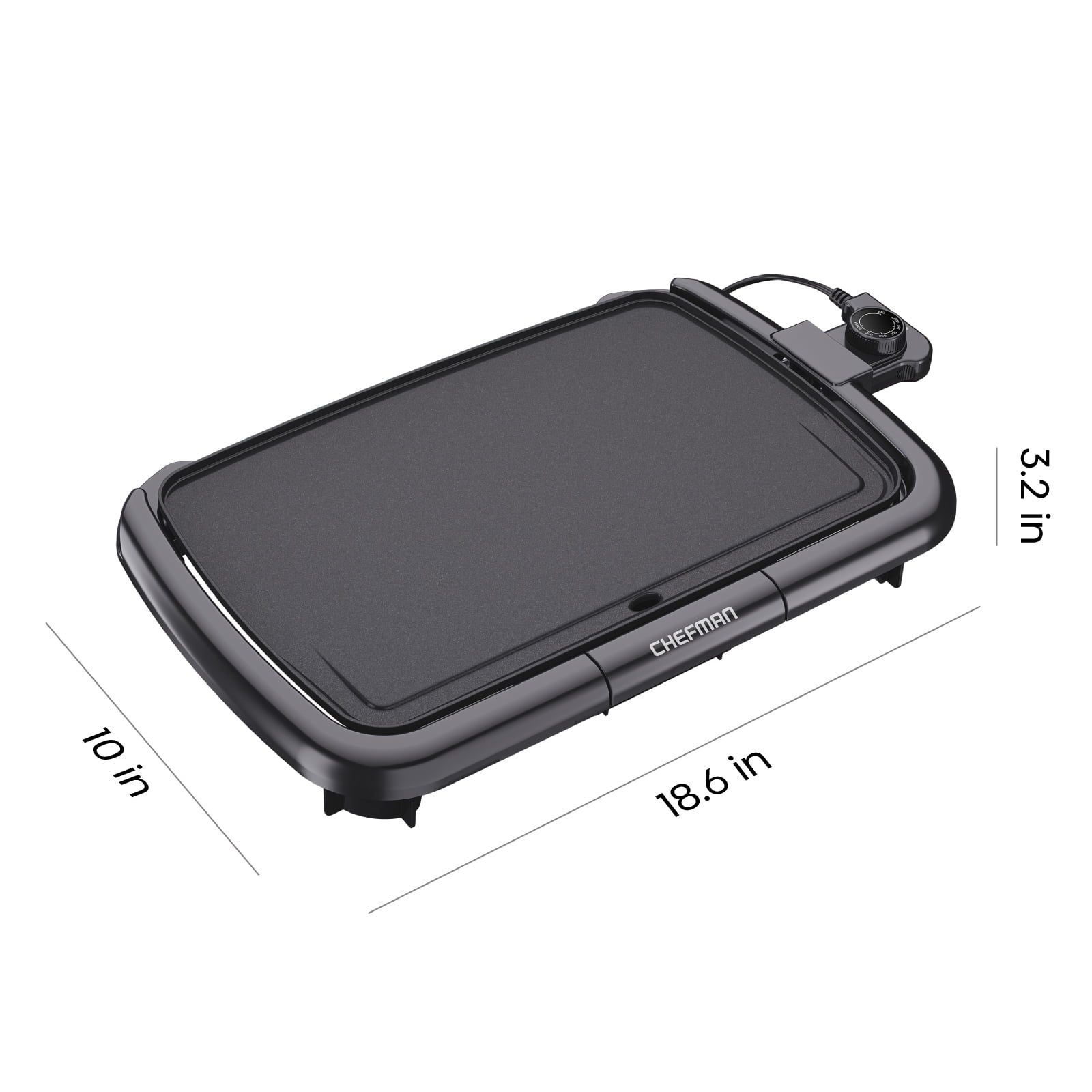Chefman All-Purpose 10" x 16" Nonstick Griddle, Black