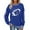 Blue, variant on Game Day Football Sweatshirt Women Cute Graphic Long Sleeve Crewneck Pullover Top Casual Rugby T-Shirts Fan Shirts