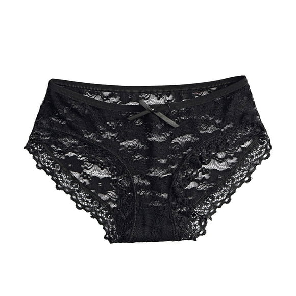 Panties for Women Lace Sexy Hollow Mesh Briefs Bow Low Waist Panty Ladies