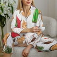 thumbnail image 6 of Fuzoiu Christmas Gingerbread Cookies Print Women's Long-Sleeved Pajama,Lounge Button Down Nightwear,Womens Notch Collar Pajama Set-Medium, 6 of 7