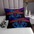 thumbnail image 3 of Erosebridal Hippie Dragonfly Bedspread Sets Queen Size, Colorful Gradient Animal Bed Quilt 3pcs, 3 of 5