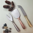 thumbnail image 2 of 3 Piece Cheese Knife Set - Rose Gold, Silver and Gold Handles - Matte Silver Cheese Knives Blades - Artisan Handmade - Gift Boxed, 2 of 5