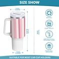 thumbnail image 5 of 40 oz Tumbler with Handle and Straw Lid Pink Striped Insulated Vacuum Water Bottle Stainless Steel Travel Cup, 5 of 8