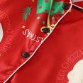 thumbnail image 4 of Girls Satin Pajamas Set Christmas Print 2 Pieces Silky Pjs Long Sleeve + Pants Sleepwear for Kids Christmas Pajamas, 4 of 6