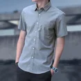 thumbnail image 5 of Ropa Hombre Sencillo Tops Camisas y Blusas de Manga Corta para Hombre Oficina con Bolsillo Formal Blanco Normal Slim Fit Nuevo en Asia SI, 5 of 5