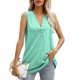 thumbnail image 1 of Moda mujer chaleco de color sólido cuello en V botón sin mangas Casual diario verano camisola Abanopi Verde/Grande, 1 of 7