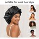 thumbnail image 2 of Zhuge Gorro de seda satinada para dormir para mujer, gorro grande para el pelo, gorro para dormir por la noche, bufanda envolvente para mujer, trenzas, cabello rizado con banda para atar (negro), 2 of 3