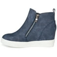 thumbnail image 3 of Journee Womens Pennelope Round Toe Double Zip Wedge Sneakers, Widths Available, 3 of 10
