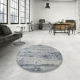 thumbnail image 3 of Ahgly Company Indoor Round Mid-Century Modern Light Slate Gray Oriental Area Rugs, 7' Round, 3 of 6