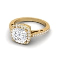 thumbnail image 4 of 1.50 Ct Cushion Cut Moissanite Diamond 925 Sterling Silver Gold Vermeil Women Wedding Rings, 4 of 7
