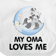 thumbnail image 4 of Inktastic Raccoon My Oma Loves Me Boys or Girls Baby Bib, 4 of 4