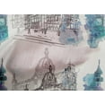 thumbnail image 4 of oneOone Tissu Popeline Coton Bleu Sarcelle Monuments Matériel de Robe de Voyage Tissu Imprimé Tissu au Mètre 42 Pouces de Large, 4 of 4