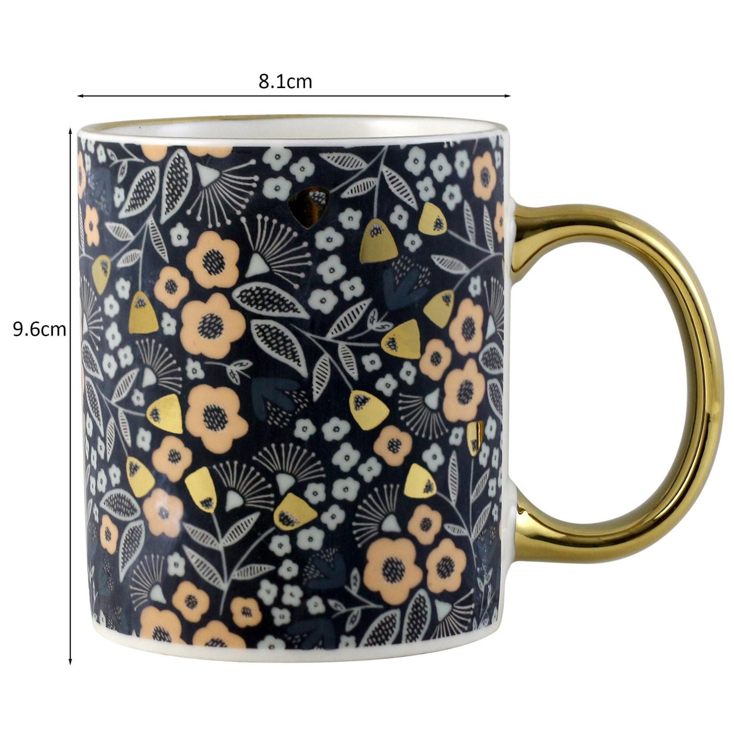Mainstays Grey Decal with Golden handle 11.5OZ MUG