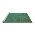 thumbnail image 2 of Ahgly Company Machine Washable Indoor Rectangle Oriental Turquoise Blue Industrial Area Rugs, 2' x 5', 2 of 4