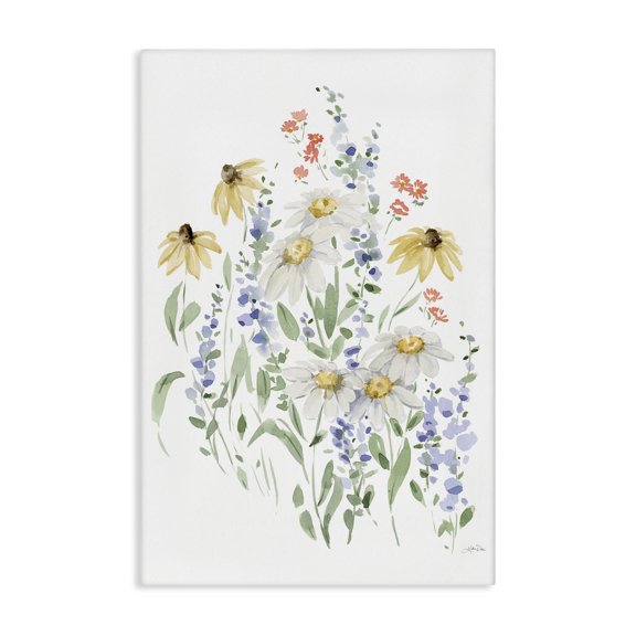 Stupell Industries Soft Summer Garden Botanical & Floral Painting Gallery Wrapped Canvas Art Print Wall Art, 16 x 24