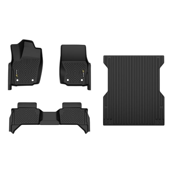TPE Floor Mats Fit For 2024-2025 Toyota Tacoma Double Cab Floor & Trunk Cargo Liner Bed Mat 5Ft All Weather Protection