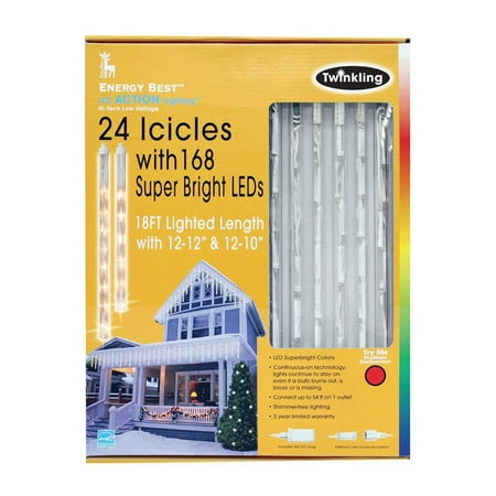 Energy Best Indoor 168 White LED Icicle Light Set