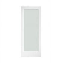 36 in. x 80 in. x 1-3/8 in. Frosted Glass 1-Lite White Finished Solid Wood Core French Interior Door Slab