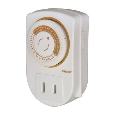 Coleman Cable Indoor Mini Mechanical Timer 125 volt White