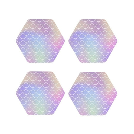 

Coasters Set of 4 - Fish Scale1 Drink Coasters for Tabletop Protection Leather Coasters for Living Room Decor and Housewarming Gift Hexagon