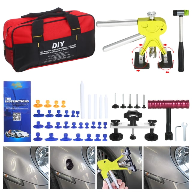 Kit Completo para Reparar Abolladuras en Autos - Incluye Puente de Extracción, Martillo Deslizante y 27 Adhesivos
Herramienta profesional para eliminar abolladuras sin dañar la pintura. Ideal para