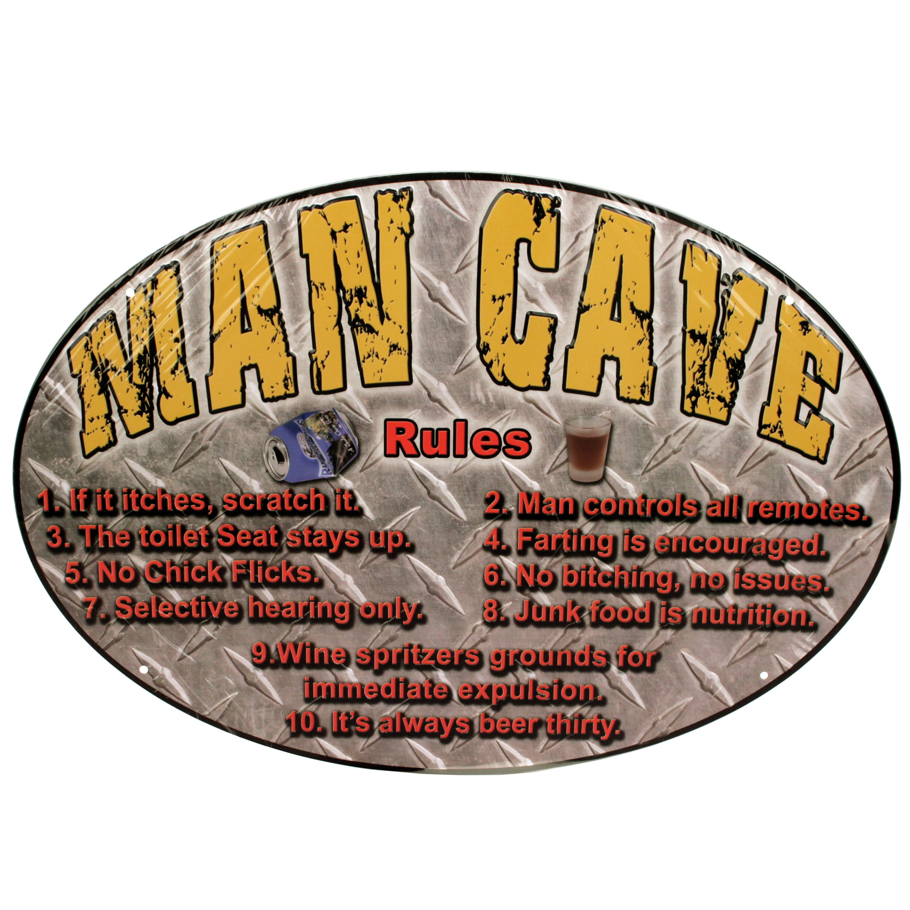Rivers Edge Products Rivers Edge Products 12"x17" Retro Metal Tin Sign, Man Cave