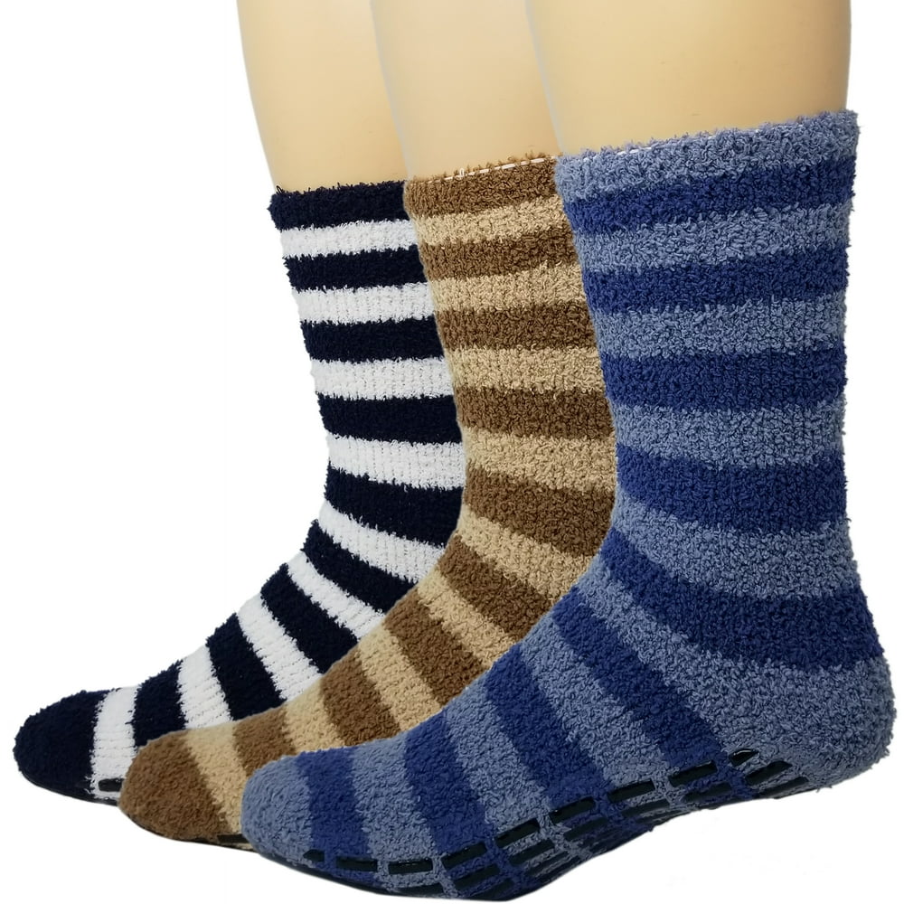Debra Weitzner Warm Fuzzy Socks Ultra Soft Mens 3pack Assorted Non
