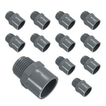 Uxcell 12Pcs Union Pipe Fitting 1/2" Male Adapter Thread Connector Pipe Sink Drain Adapters for Connecting Pipes, Grey