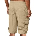 thumbnail image 3 of Chiccall Mens Cargo Shorts Summer Casual Elastic Waist Drawstring Knee Length Outdoor Hiking Work Shorts with Multi Pockets, 3 of 7