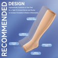 thumbnail image 4 of 2 Pairs Open Toe Zipper Medical Sport Copper Compression Socks With Anti-slip Silicone for Women & Men Circulation 15-20 mmHg is Best Support for Athletic Running Cycling, Nursing, Travel, 4 of 7