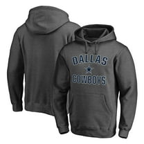 Men's Charcoal Dallas Cowboys Victory Arch Team Fitted Pullover Hoodie
